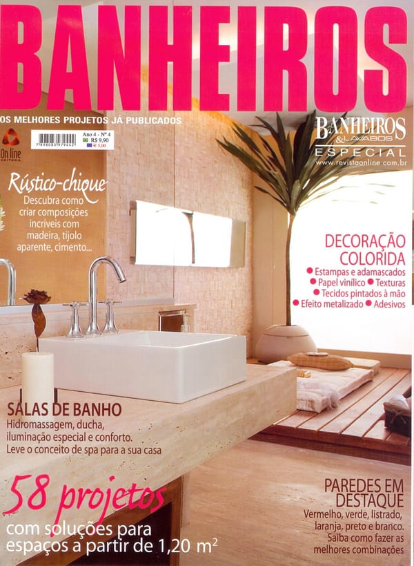 Capa da revista Banheiros & Lavabos, publicação com projeto INSIDE, acervo INSIDE