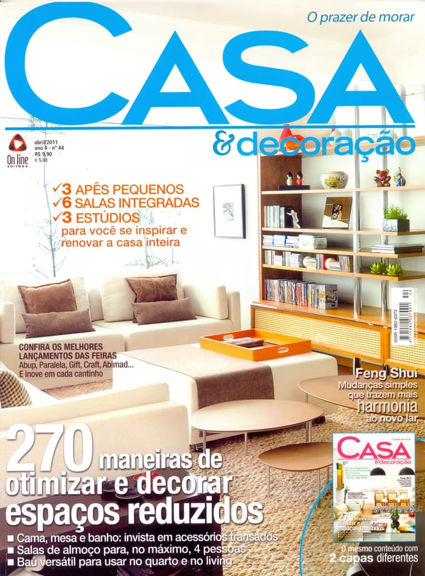 Capa da revista Casa & Decoração nº 44, publicação com projeto INSIDE, acervo INSIDE