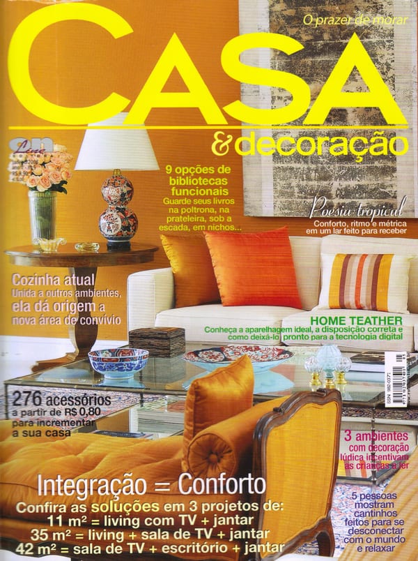 Capa da revista Casa & Decoração, publicação com projeto INSIDE, acervo INSIDE