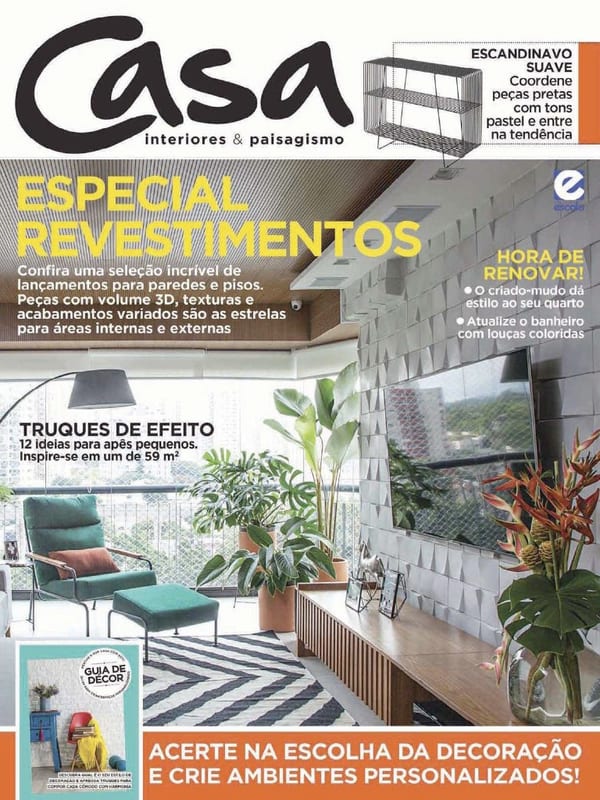 Capa da revista Casa Interiores & Paisagismo, publicação com projeto INSIDE, acervo INSIDE