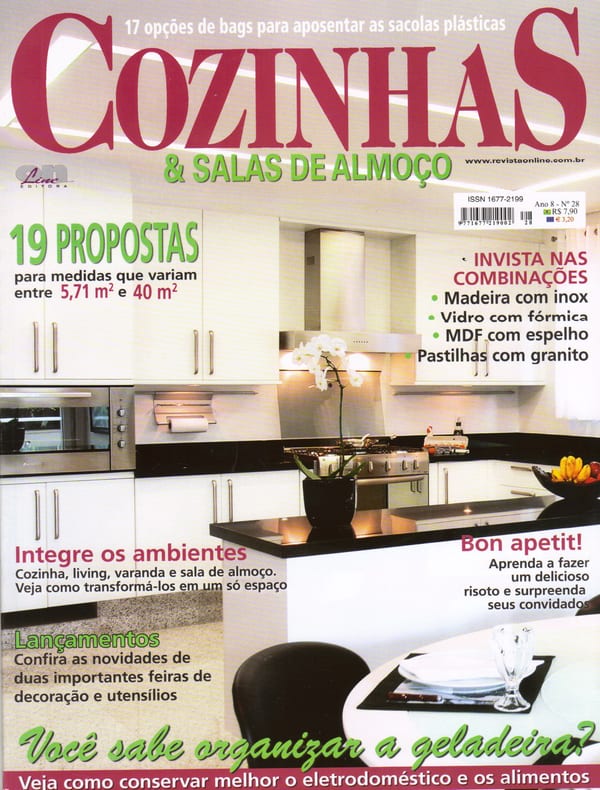 Capa da revista Cozinhas e Salas de Almoço nº 28, publicação com projeto INSIDE, acervo INSIDE