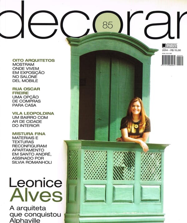 Capa da revista Decorar nº 85, publicação com projeto INSIDE, acervo INSIDE
