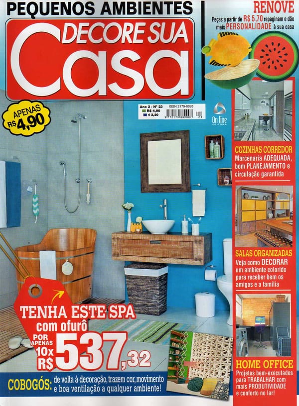 Capa da revista Decore Sua Casa, publicação com projeto INSIDE, acervo INSIDE