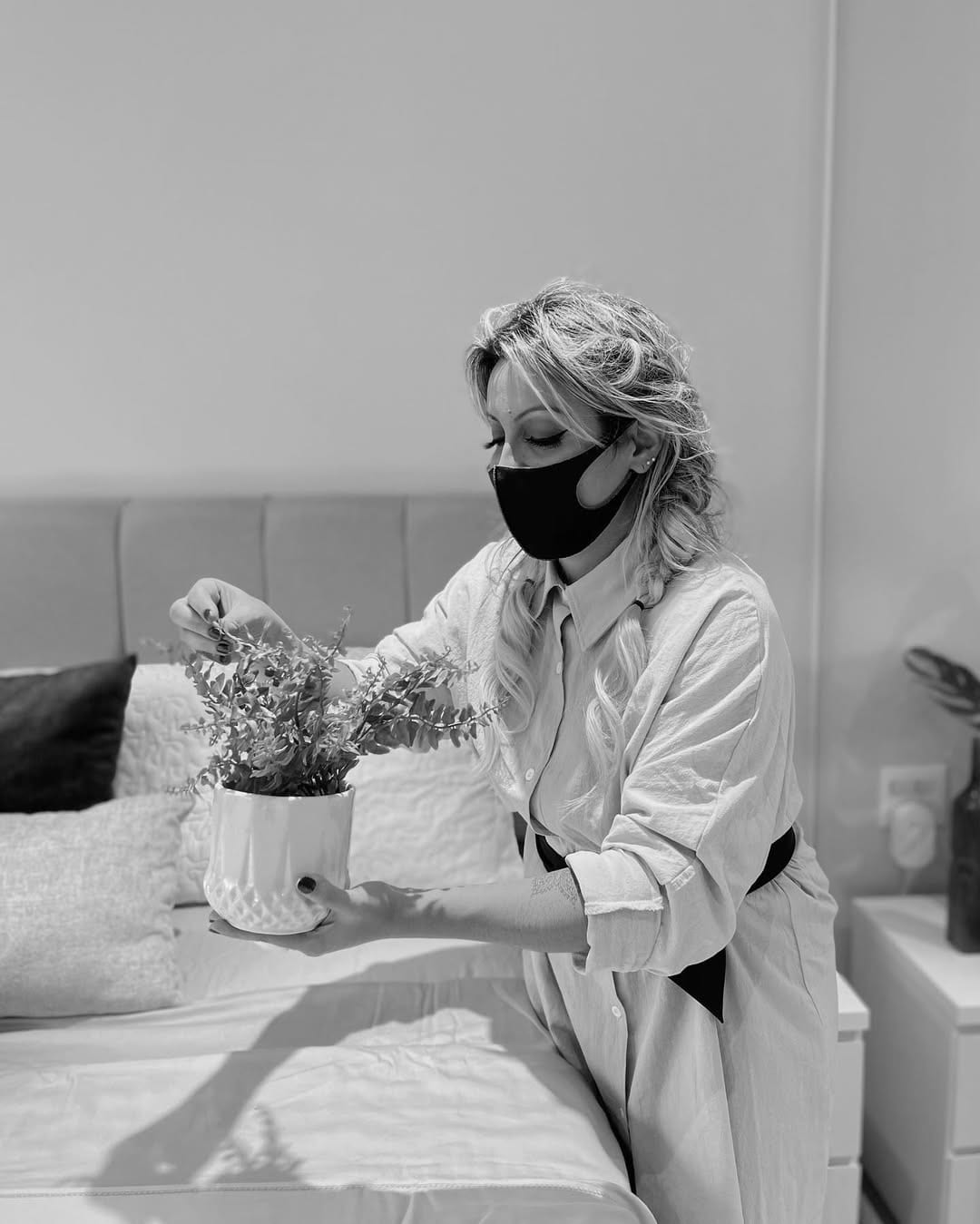 Sara Rollemberg durante a produção do apartamento Karina e Fabio no Ipiranga 2021, acervo INSIDE